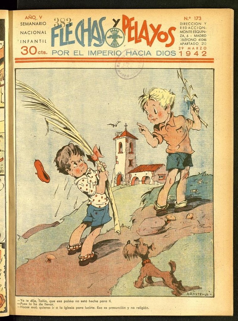 Miniatura de Flechas y Pelayos : semanario nacional infantil del 29 de marzo de 1942, nº 173