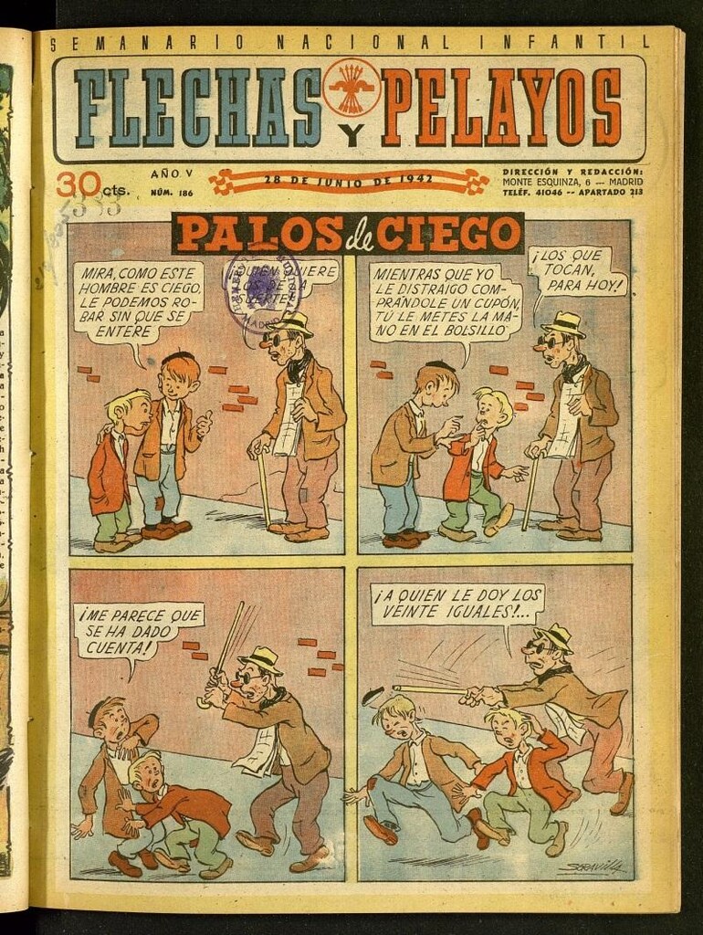 Miniatura de Flechas y Pelayos : semanario nacional infantil del 28 de junio de 1942, nº 186