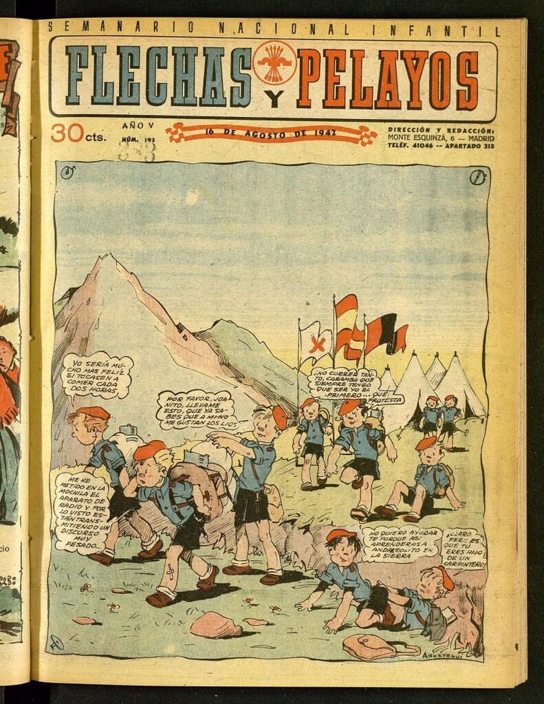 Miniatura de Flechas y Pelayos : semanario nacional infantil del 16 de agosto de 1942, nº 193