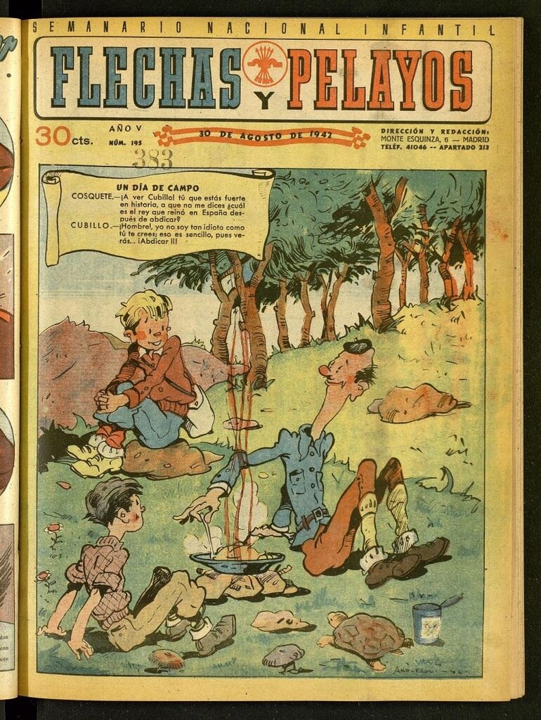 Miniatura de Flechas y Pelayos : semanario nacional infantil del 30 de agosto de 1942, nº 195
