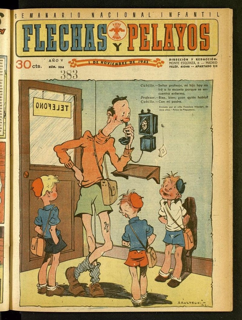 Miniatura de Flechas y Pelayos : semanario nacional infantil del 1 de noviembre de 1942, nº 204