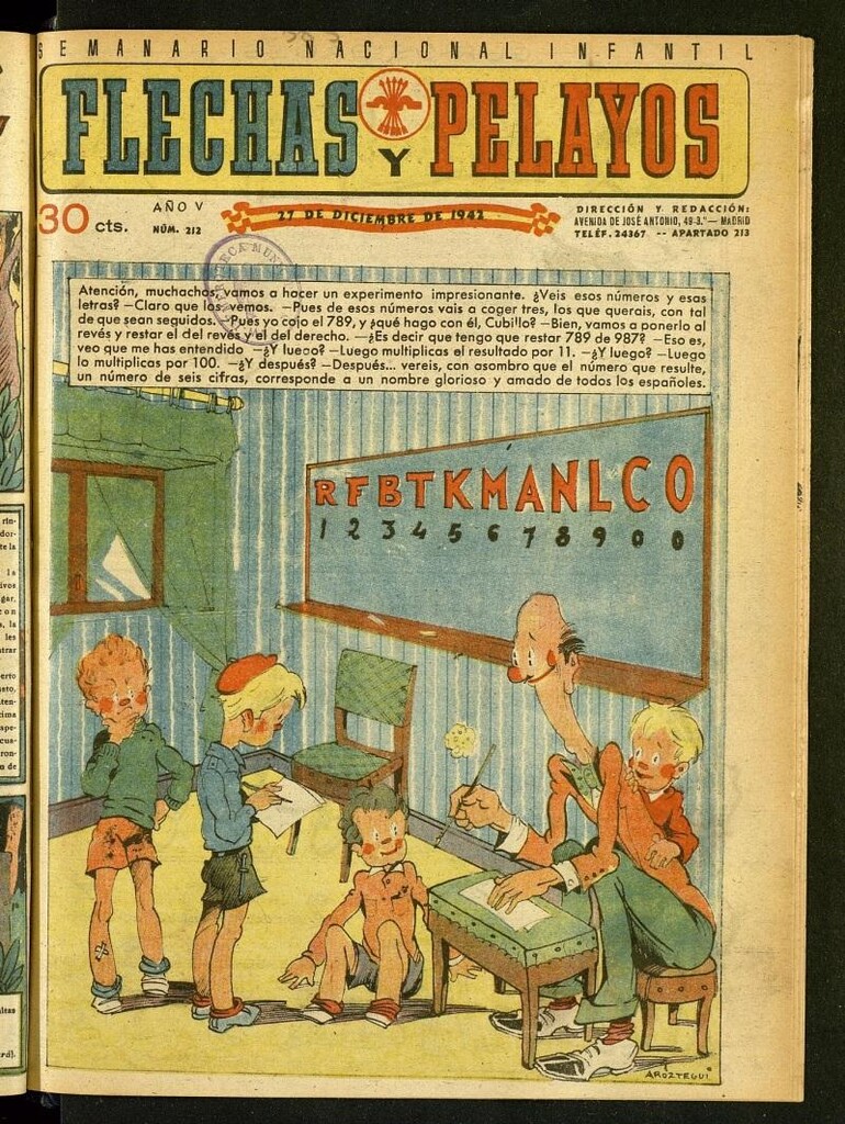 Miniatura de Flechas y Pelayos : semanario nacional infantil del 27 de diciembre de 1942, nº 212