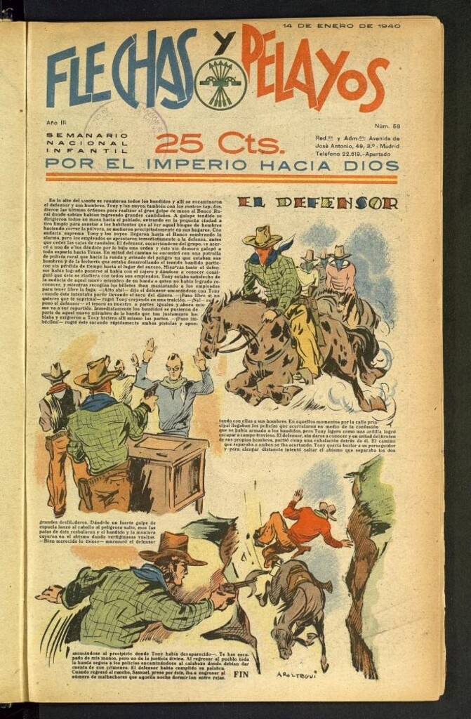 Miniatura de Flechas y Pelayos : semanario nacional infantil del 14 de enero de 1940, nº 58