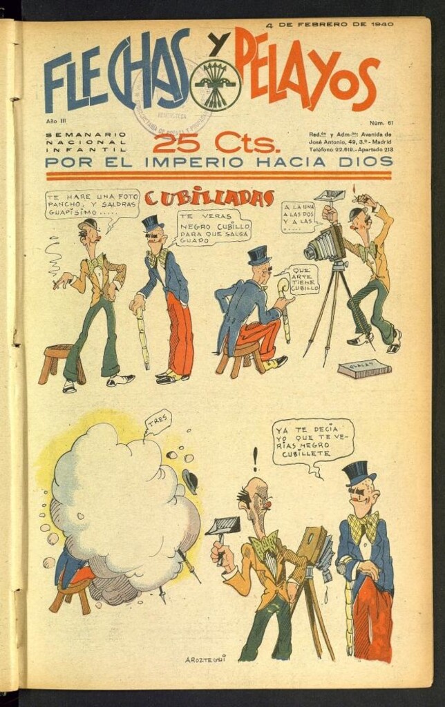 Miniatura de Flechas y Pelayos : semanario nacional infantil del 4 de febrero de 1940, nº 61