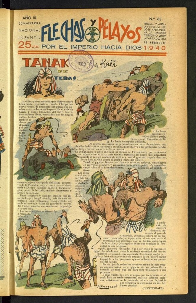 Miniatura de Flechas y Pelayos : semanario nacional infantil del 18 de febrero de 1940, nº 63