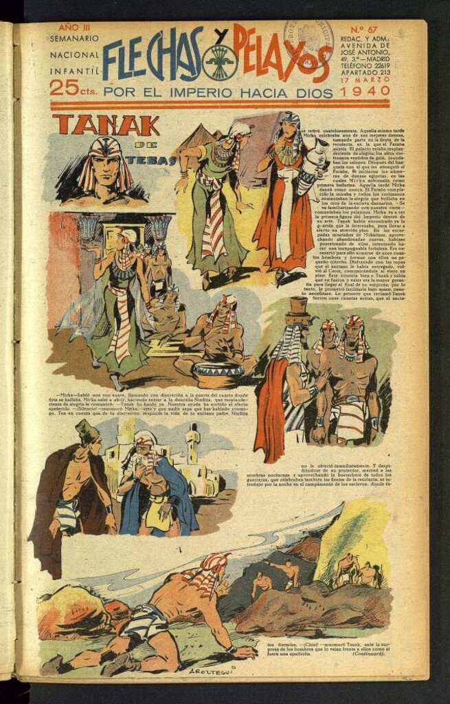 Miniatura de Flechas y Pelayos : semanario nacional infantil del 17 de marzo de 1940, nº 67