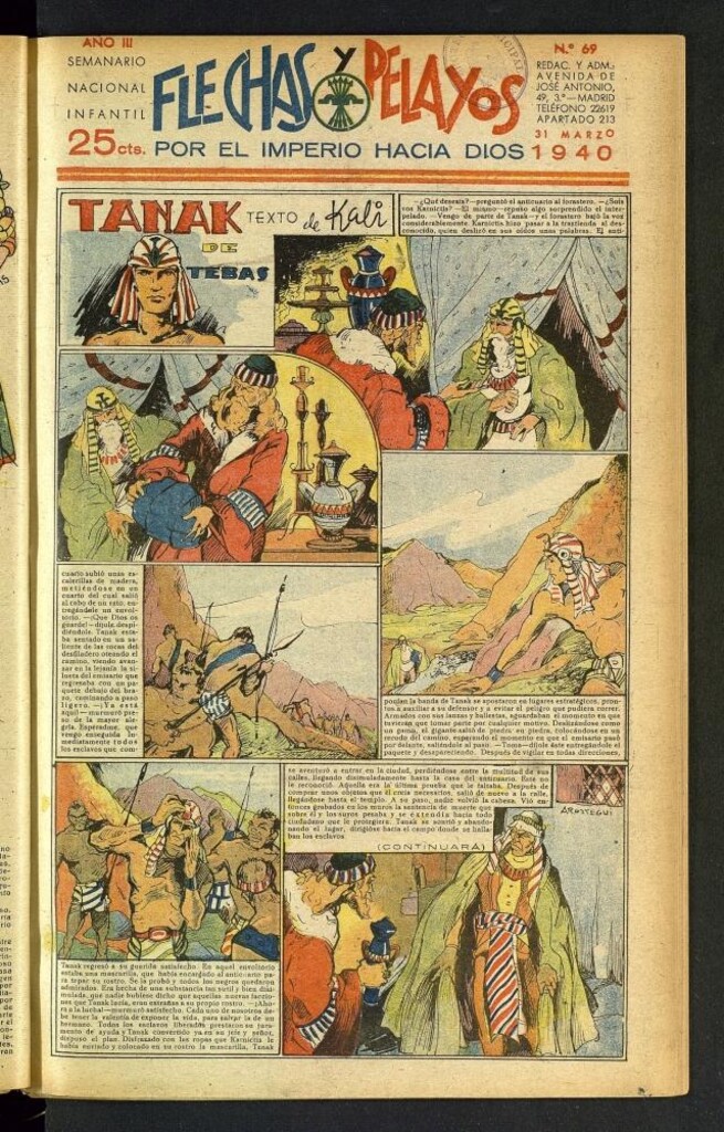 Miniatura de Flechas y Pelayos : semanario nacional infantil del 31 de marzo de 1940, nº 69