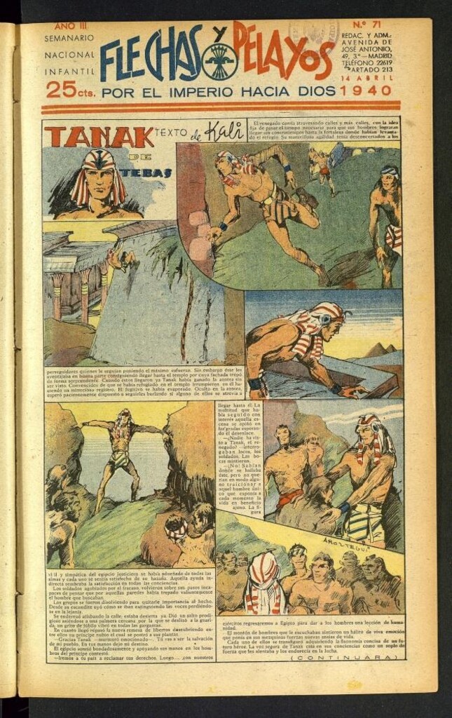 Miniatura de Flechas y Pelayos : semanario nacional infantil del 14 de abril de 1940, nº 71