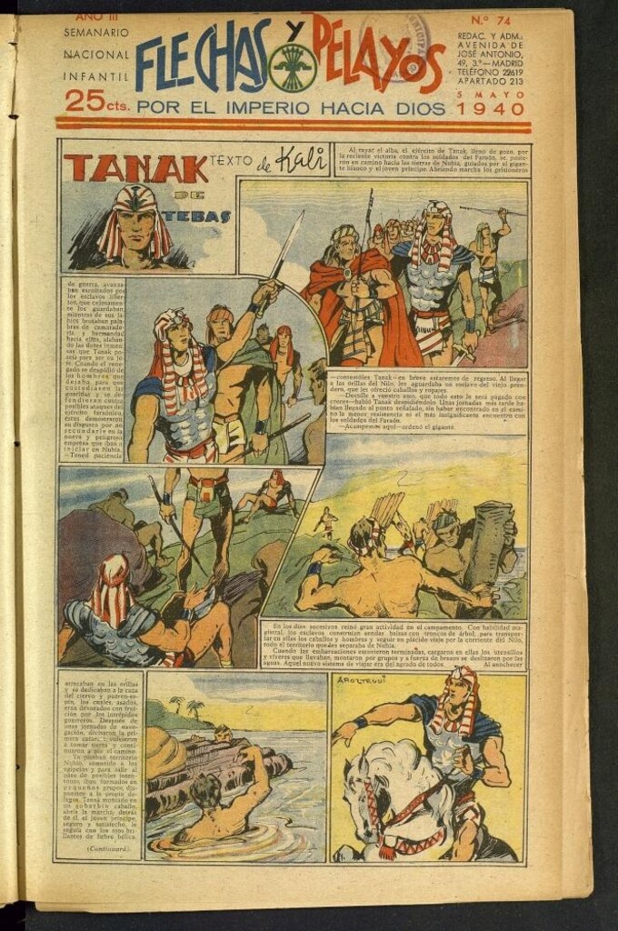 Miniatura de Flechas y Pelayos : semanario nacional infantil del 5 de mayo de 1940, nº 74