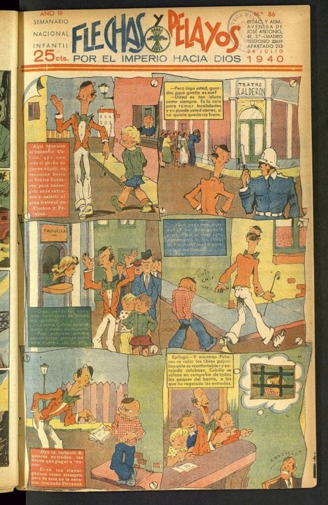 Miniatura de Flechas y Pelayos : semanario nacional infantil del 28 de julio de 1940, nº 86