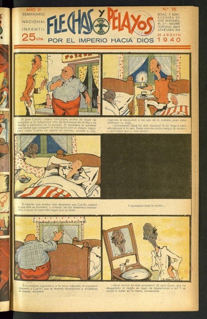 Miniatura de Flechas y Pelayos : semanario nacional infantil del 25 de agosto de 1940, nº 90