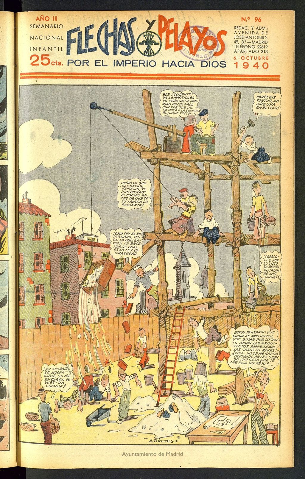 Miniatura de Flechas y Pelayos : semanario nacional infantil del 6 de octubre de 1940, nº 96