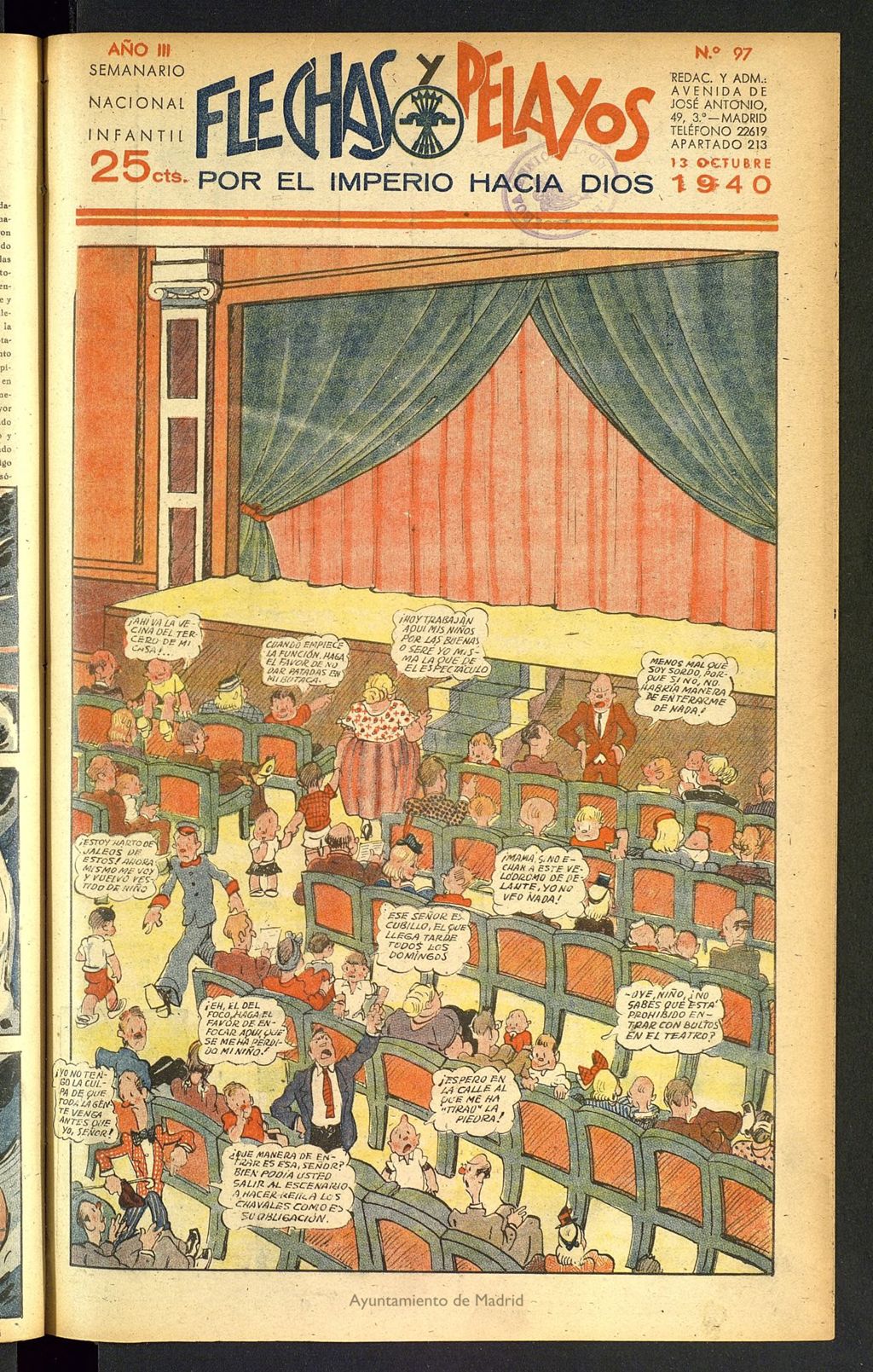 Miniatura de Flechas y Pelayos : semanario nacional infantil del 13 de octubre de 1940, nº 97