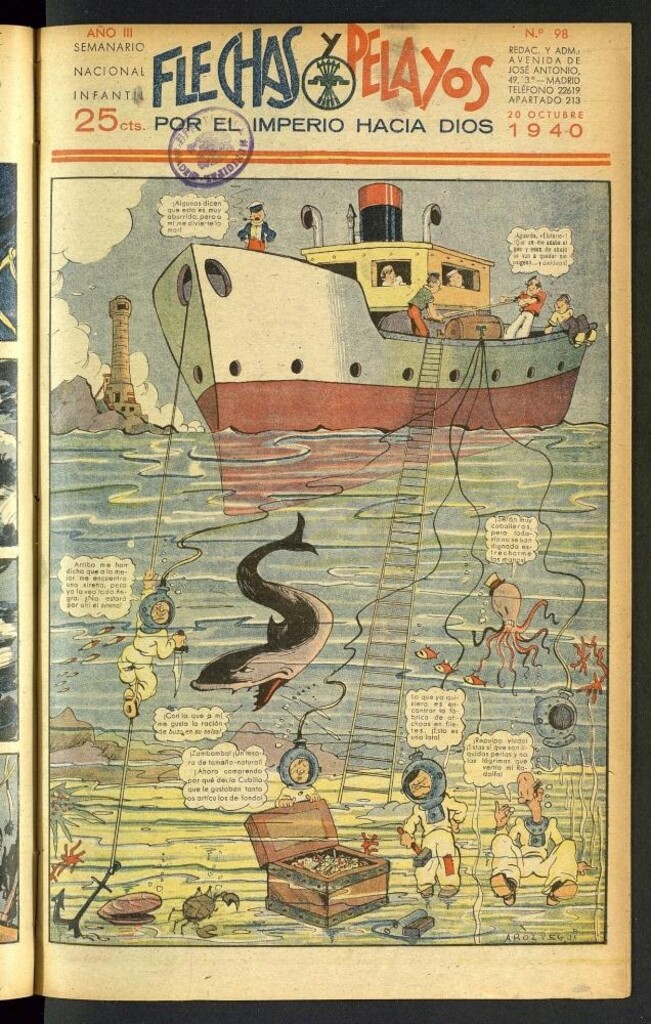 Miniatura de Flechas y Pelayos : semanario nacional infantil del 20 de octubre de 1940, nº 98