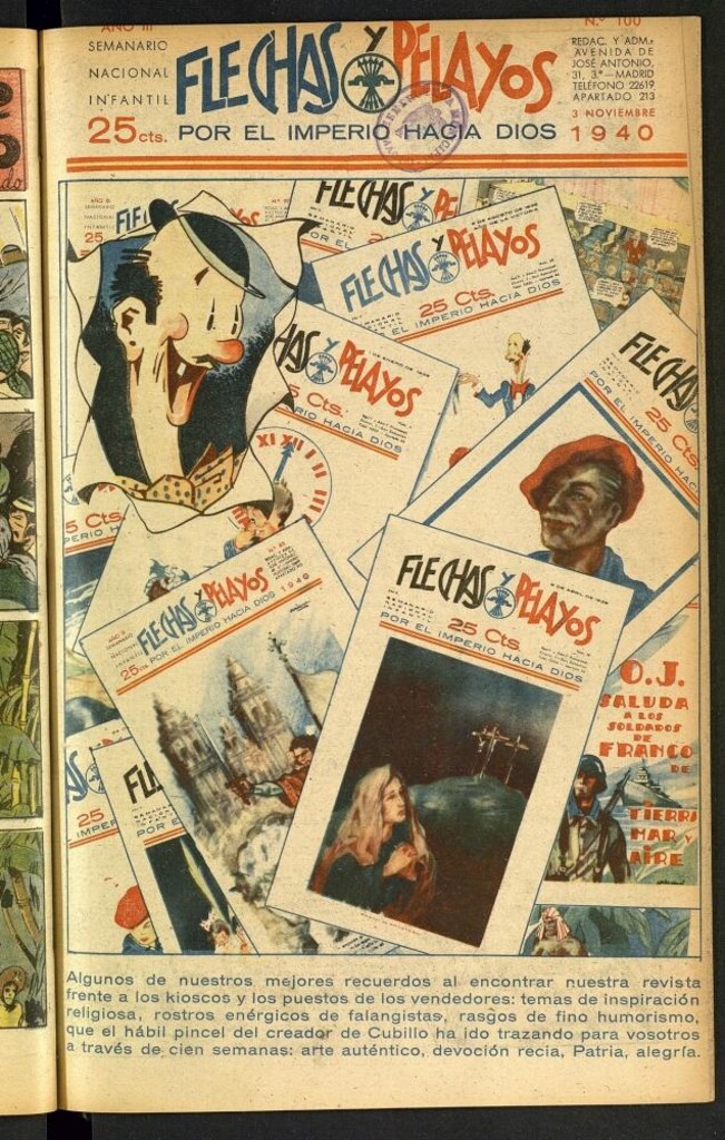Miniatura de Flechas y Pelayos : semanario nacional infantil del 3 de noviembre de 1940, nº 100