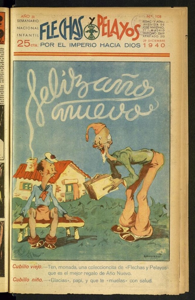 Miniatura de Flechas y Pelayos : semanario nacional infantil del 29 de diciembre de 1940, nº 108