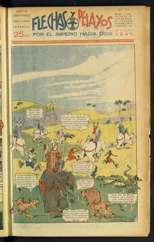 Miniatura de Flechas y Pelayos : semanario nacional infantil del 19 de enero de 1941, nº 111
