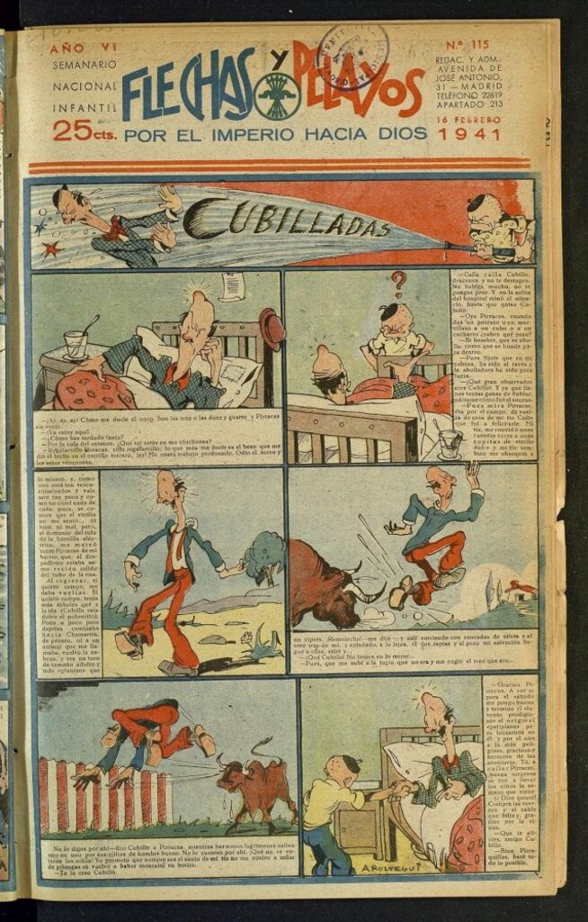 Miniatura de Flechas y Pelayos : semanario nacional infantil del 16 de febrero de 1941, nº 115
