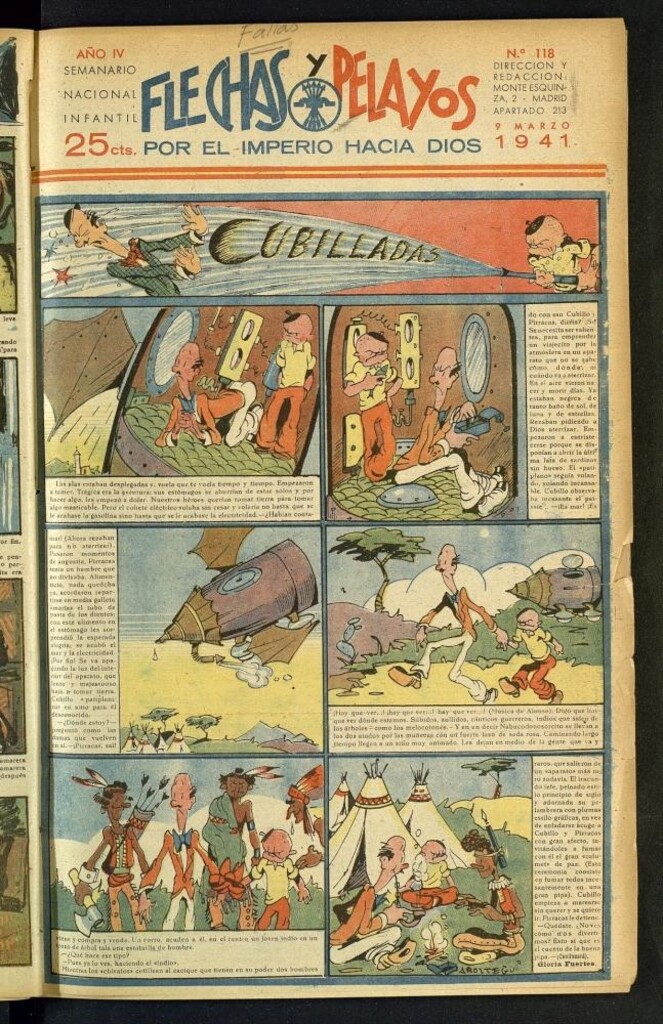 Miniatura de Flechas y Pelayos : semanario nacional infantil del 9 de marzo de 1941, nº 118