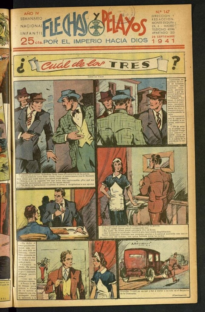 Miniatura de Flechas y Pelayos : semanario nacional infantil del 28 de septiembre de 1941, nº 147