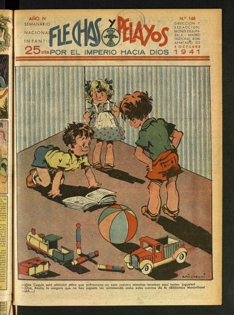 Miniatura de Flechas y Pelayos : semanario nacional infantil del 5 de octubre de 1941, nº 148