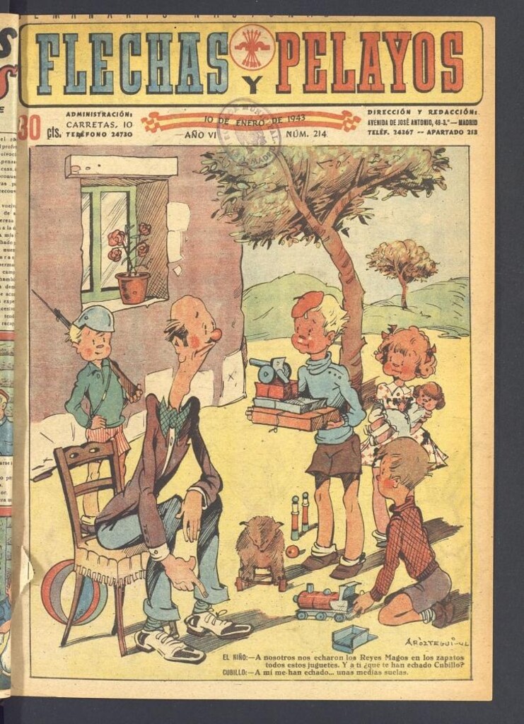 Miniatura de Flechas y Pelayos : semanario nacional infantil del 10 de enero de 1943, nº 214