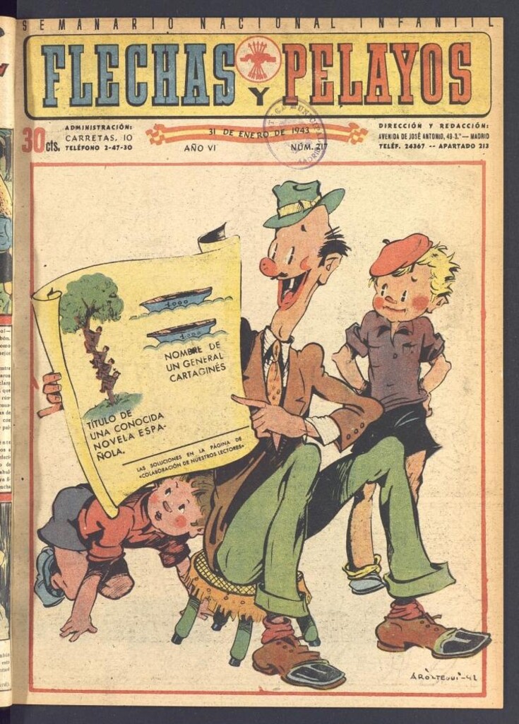 Miniatura de Flechas y Pelayos : semanario nacional infantil del 31 de enero de 1943, nº 217