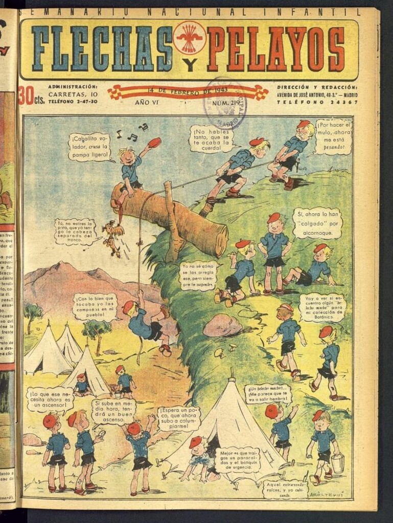 Miniatura de Flechas y Pelayos : semanario nacional infantil del 14 de febrero de 1943, nº 219