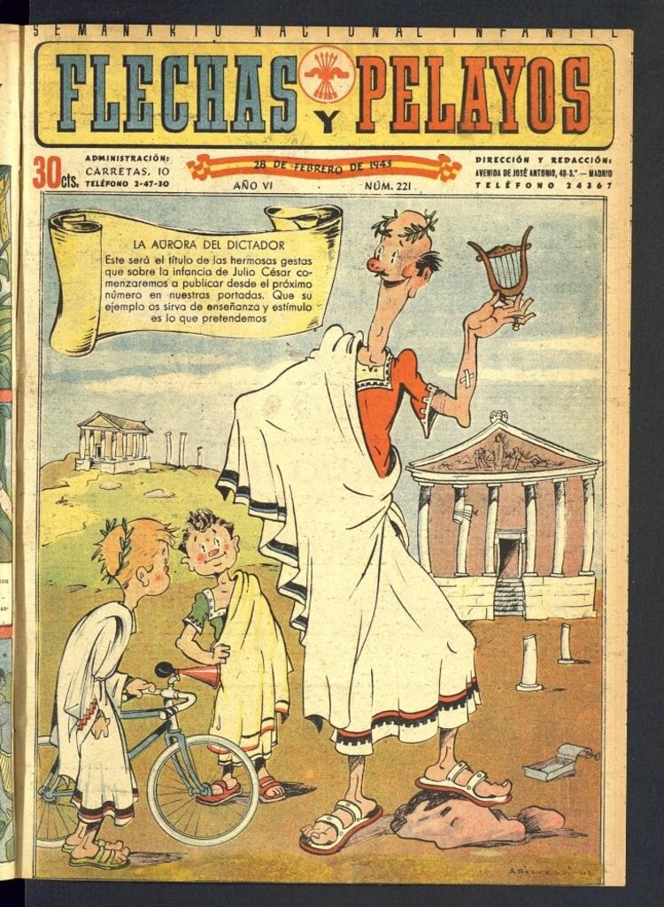 Miniatura de Flechas y Pelayos : semanario nacional infantil del 28 de febrero de 1943, nº 221