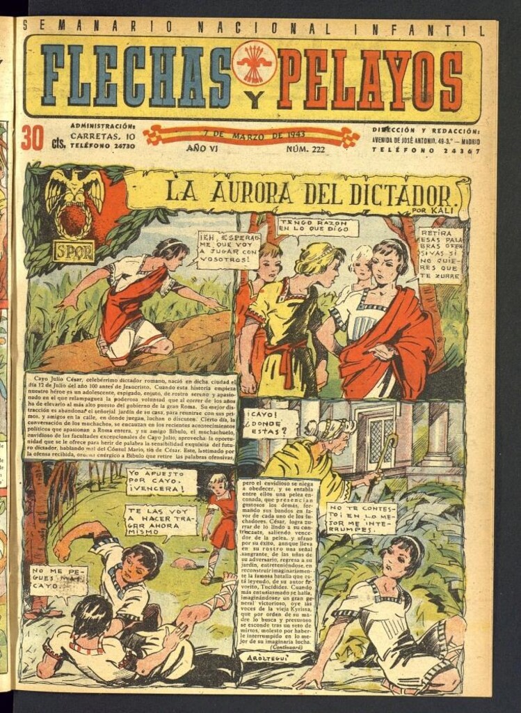 Miniatura de Flechas y Pelayos : semanario nacional infantil del 7 de marzo de 1943, nº 222