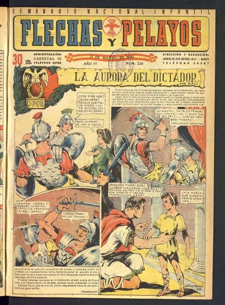 Miniatura de Flechas y Pelayos : semanario nacional infantil del 21 de marzo de 1943, nº 224