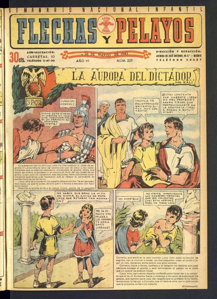 Miniatura de Flechas y Pelayos : semanario nacional infantil del 28 de marzo de 1943, nº 225