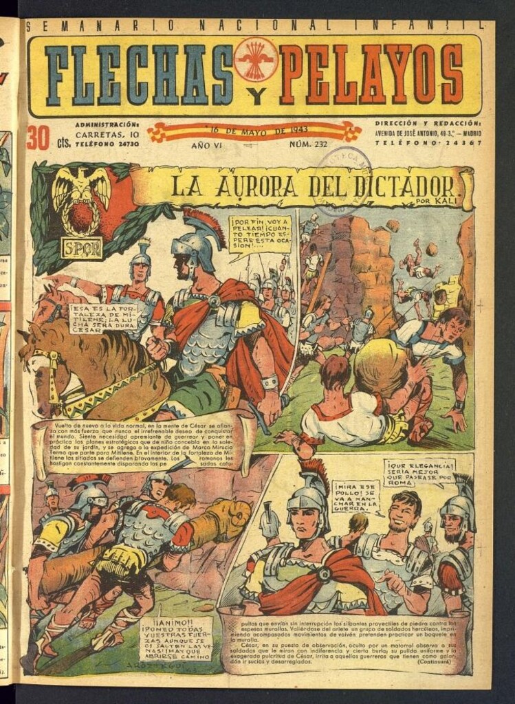Miniatura de Flechas y Pelayos : semanario nacional infantil del 16 de mayo de 1943, nº 232