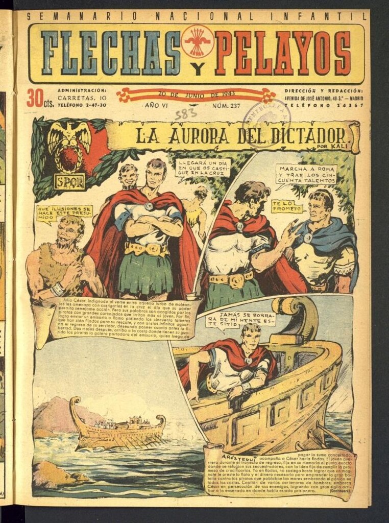 Miniatura de Flechas y Pelayos : semanario nacional infantil del 20 de junio de 1943, nº 237