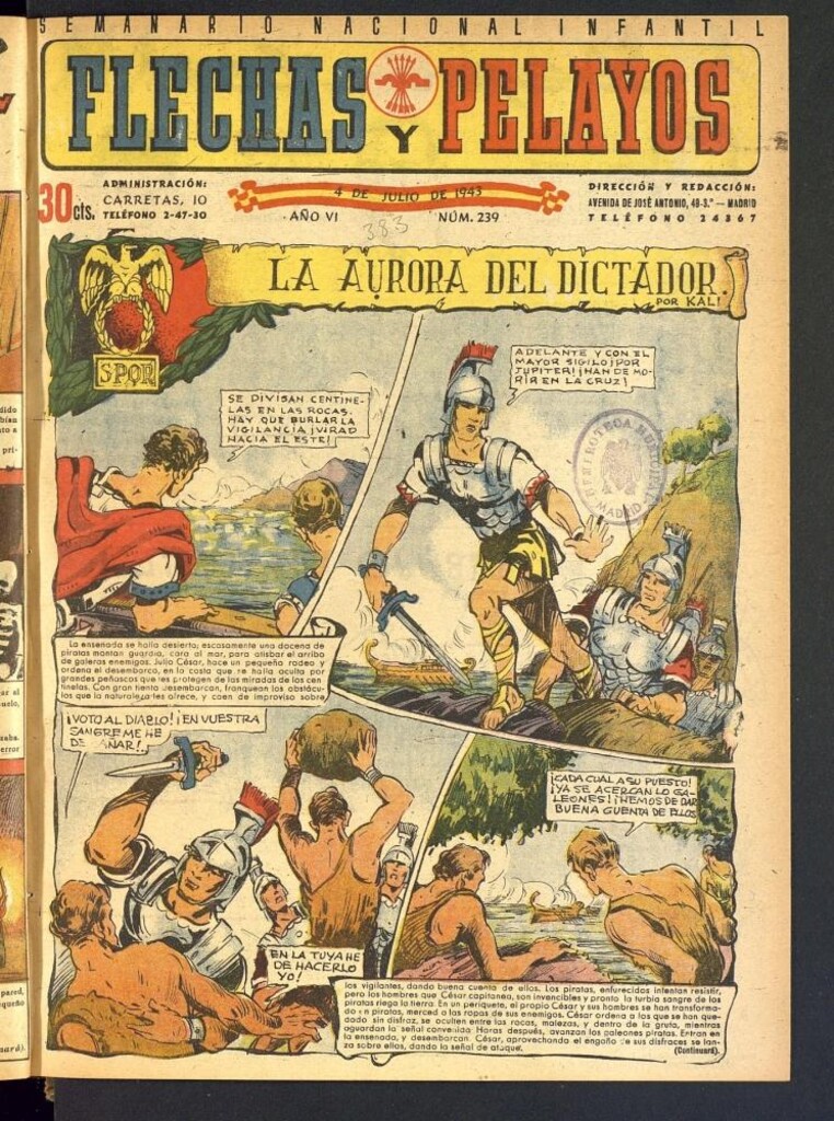 Miniatura de Flechas y Pelayos : semanario nacional infantil del 4 de julio de 1943, nº 239