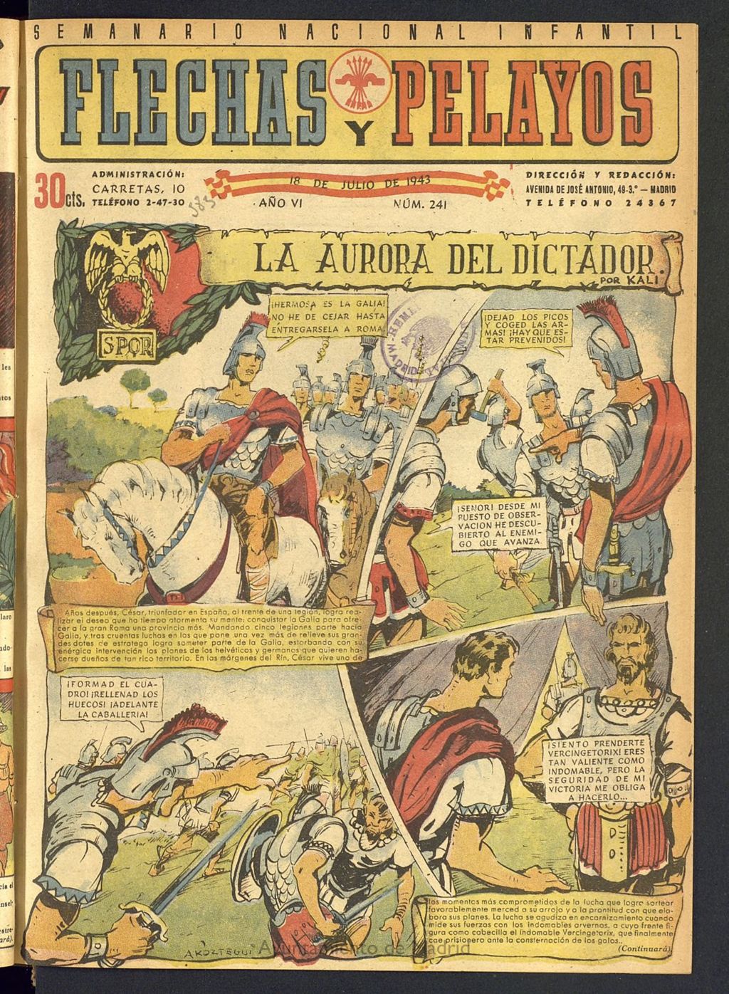Miniatura de Flechas y Pelayos : semanario nacional infantil del 18 de julio de 1943, nº 241
