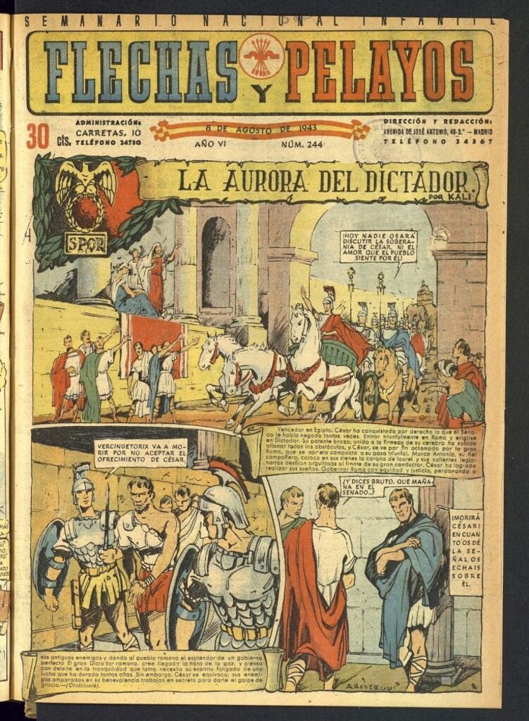 Miniatura de Flechas y Pelayos : semanario nacional infantil del 8 de agosto de 1943, nº 244