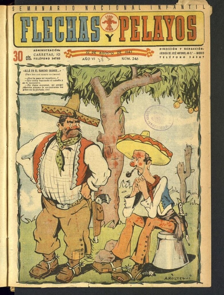 Miniatura de Flechas y Pelayos : semanario nacional infantil del 22 de agosto de 1943, nº 246