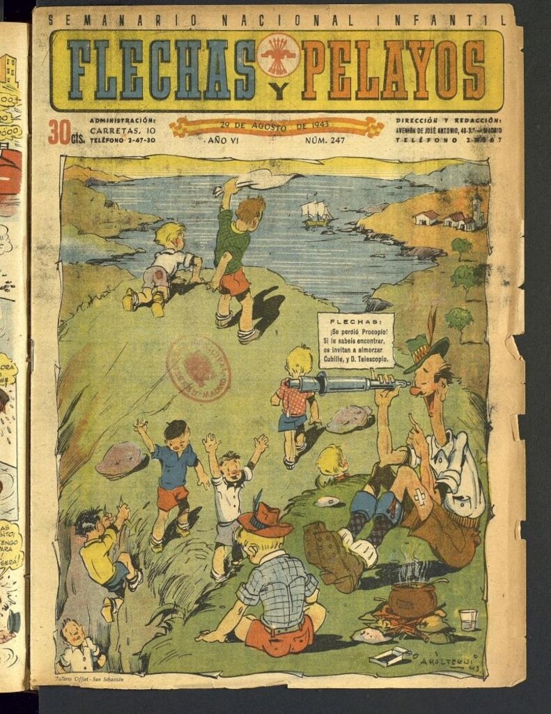 Miniatura de Flechas y Pelayos : semanario nacional infantil del 29 de agosto de 1943, nº 247