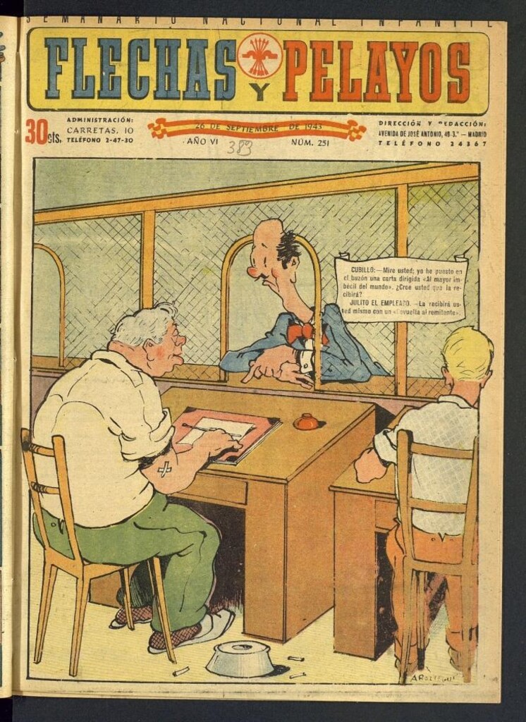 Miniatura de Flechas y Pelayos : semanario nacional infantil del 26 de septiembre de 1943, nº 251