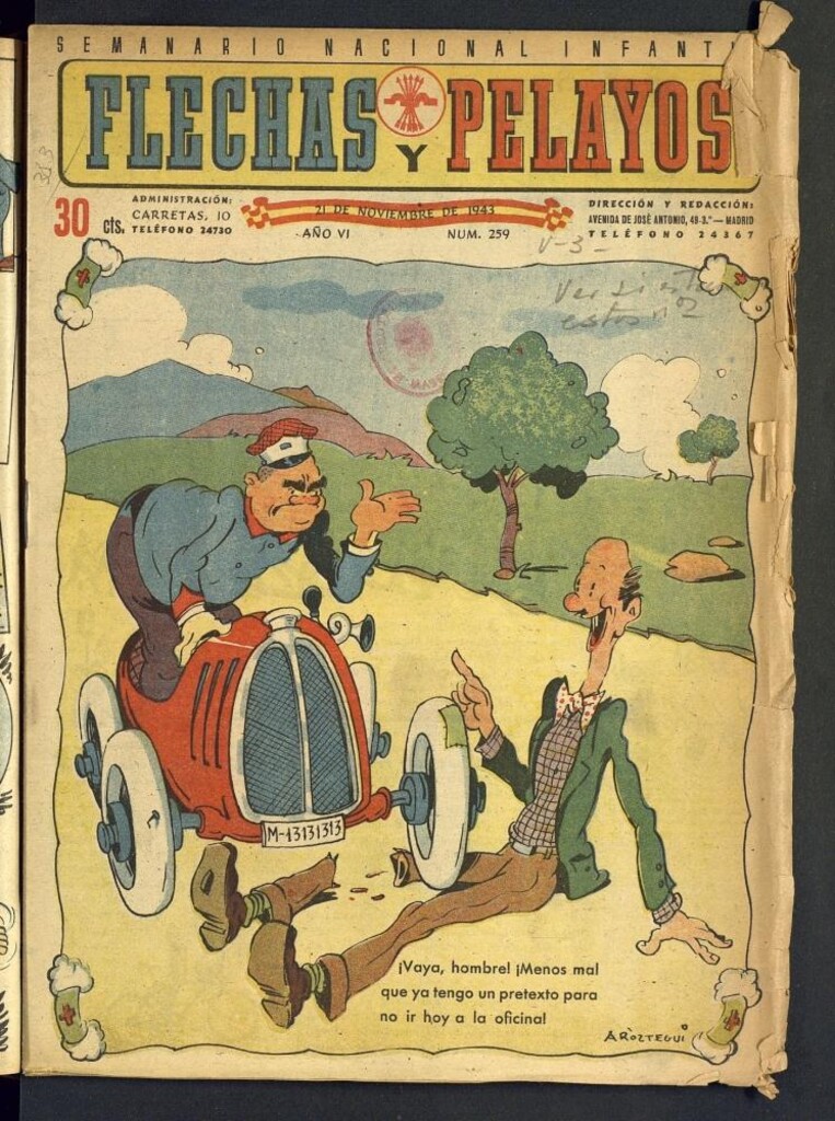 Miniatura de Flechas y Pelayos : semanario nacional infantil del 21 de noviembre de 1943, nº 259