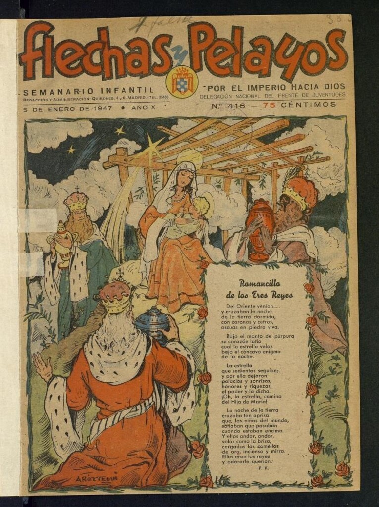 Miniatura de Flechas y Pelayos : semanario nacional infantil del 5 de enero de 1947, nº 416