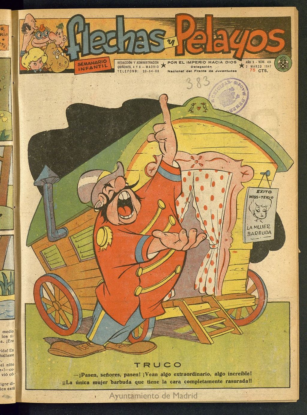 Miniatura de Flechas y Pelayos : semanario nacional infantil del 2 de marzo de 1947, nº 424