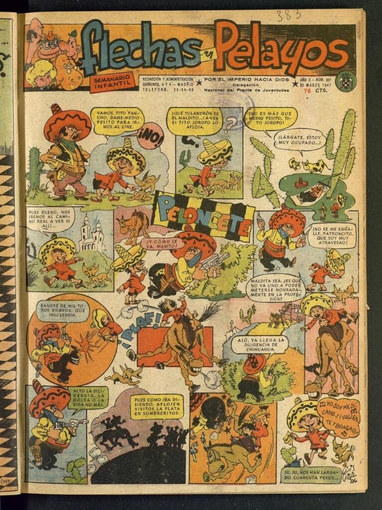 Miniatura de Flechas y Pelayos : semanario nacional infantil del 23 de marzo de 1947, nº 427
