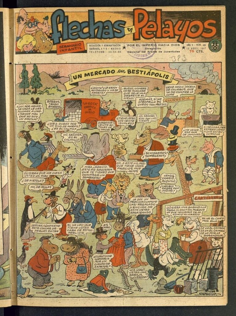 Miniatura de Flechas y Pelayos : semanario nacional infantil del 13 de abril de 1947, nº 430
