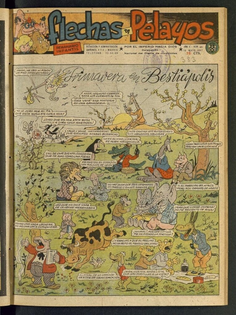 Miniatura de Flechas y Pelayos : semanario nacional infantil del 18 de mayo de 1947, nº 435