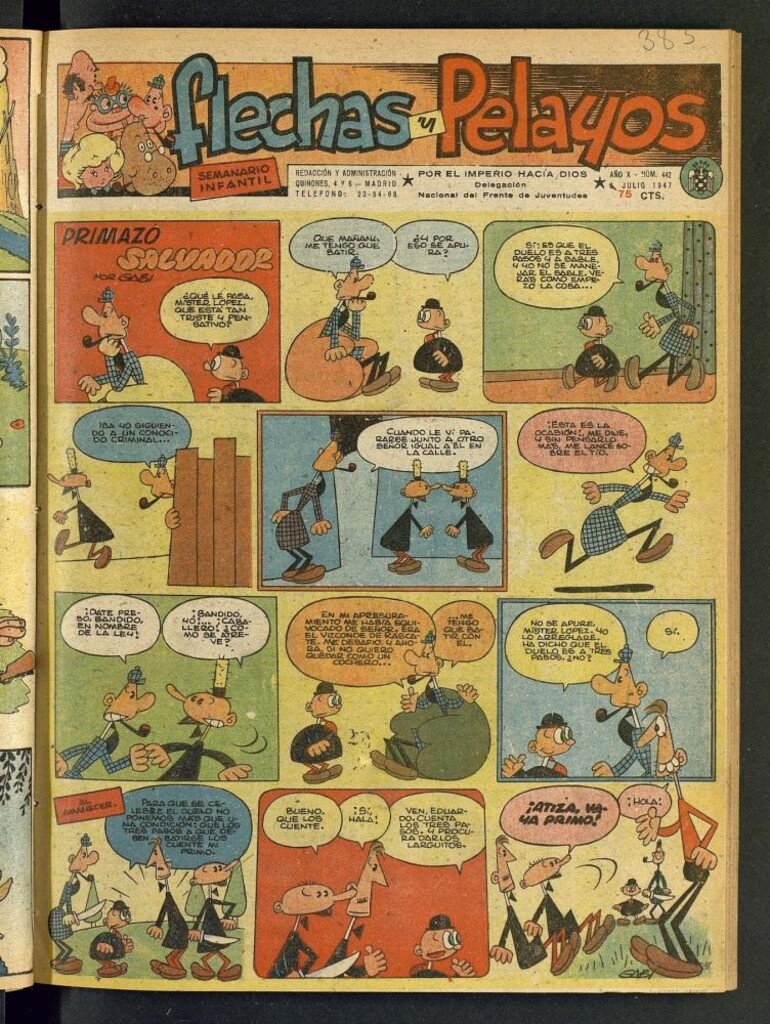 Miniatura de Flechas y Pelayos : semanario nacional infantil del 6 de julio de 1947, nº 442