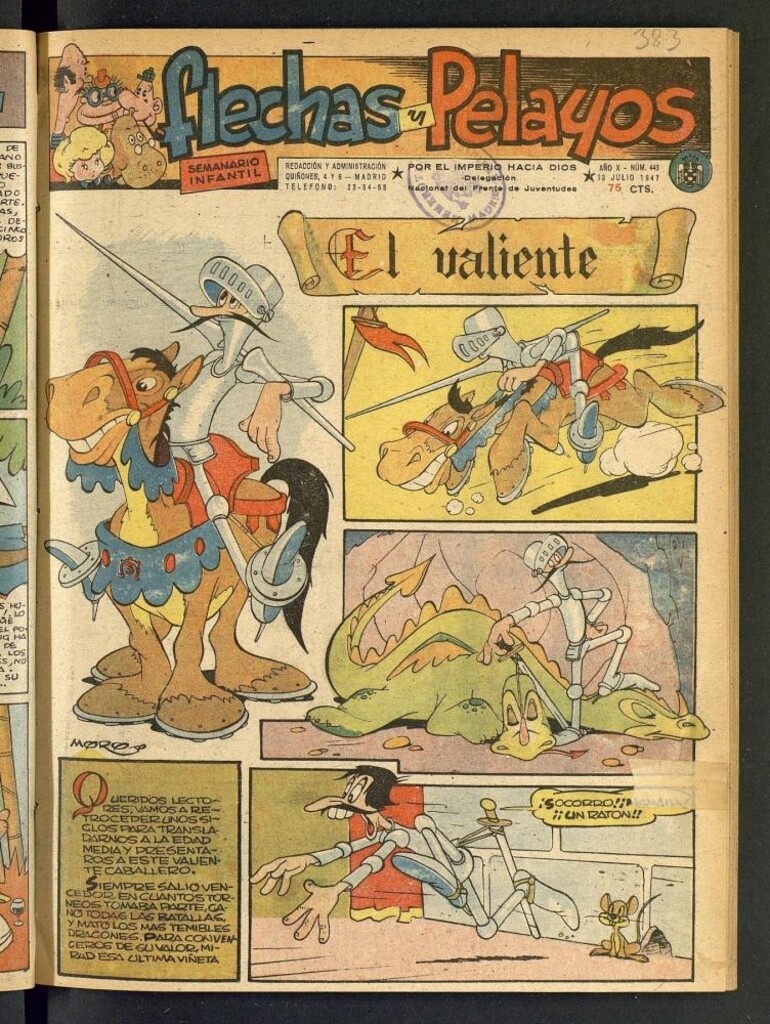 Miniatura de Flechas y Pelayos : semanario nacional infantil del 13 de julio de 1947, nº 443