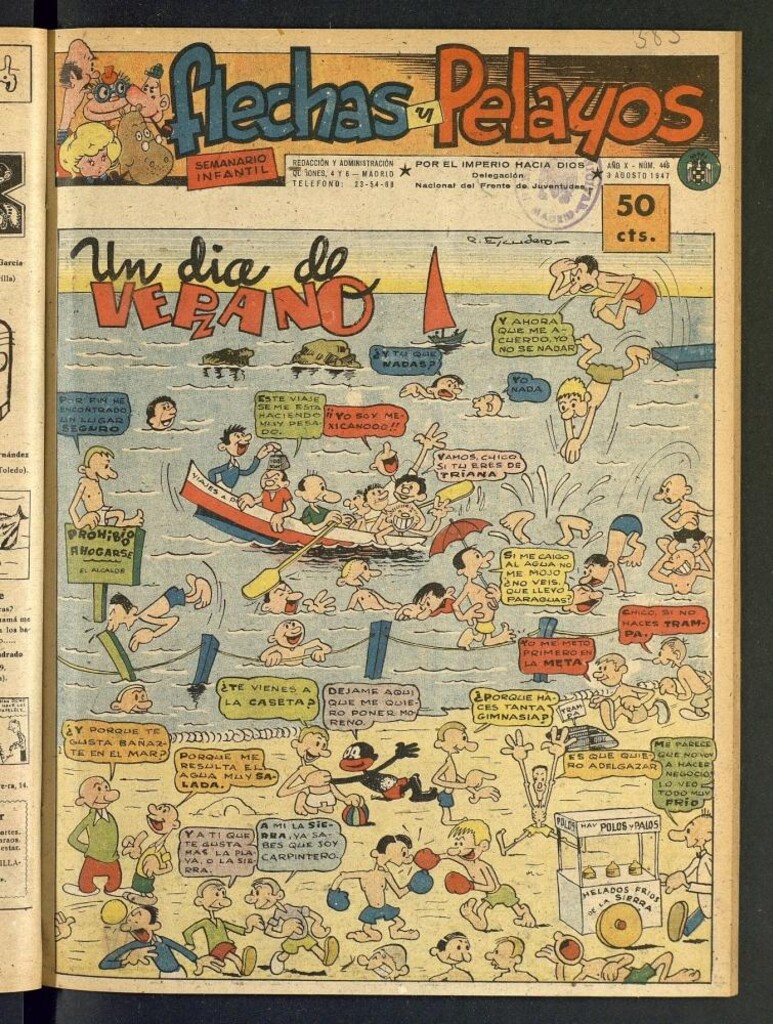 Miniatura de Flechas y Pelayos : semanario nacional infantil del 3 de agosto de 1947, nº 446