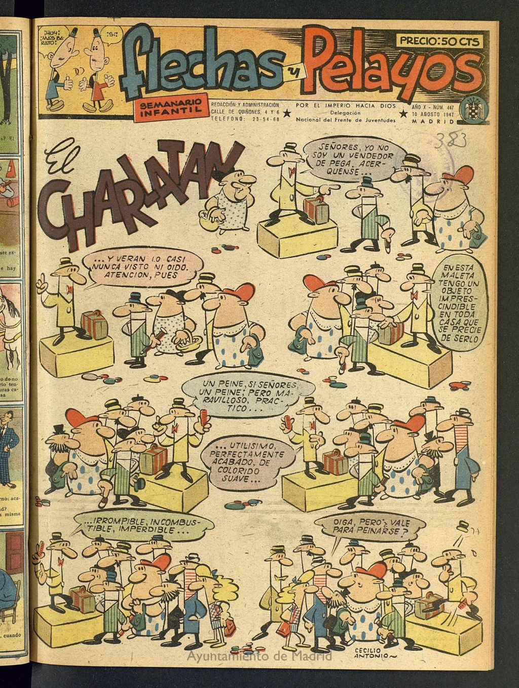 Miniatura de Flechas y Pelayos : semanario nacional infantil del 10 de agosto de 1947, nº 447